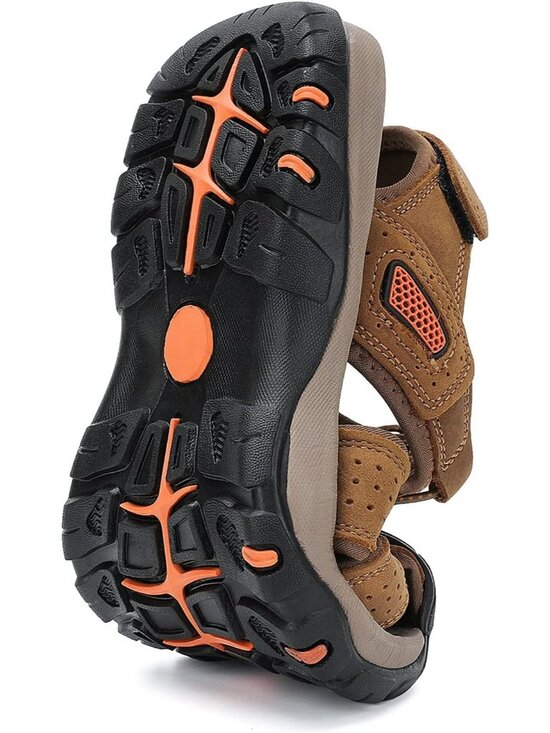 Men\'s Brown Closed Toe Leather Athletic Outdoor Hiking Sport Casual Sandal Shoes main image 4